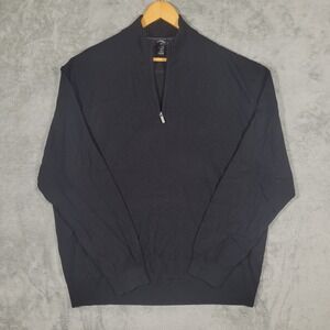Callaway Sweater Mens XXL Black Merino Wool 1/4 Zip Pullover Golf Mock Neck 2XL